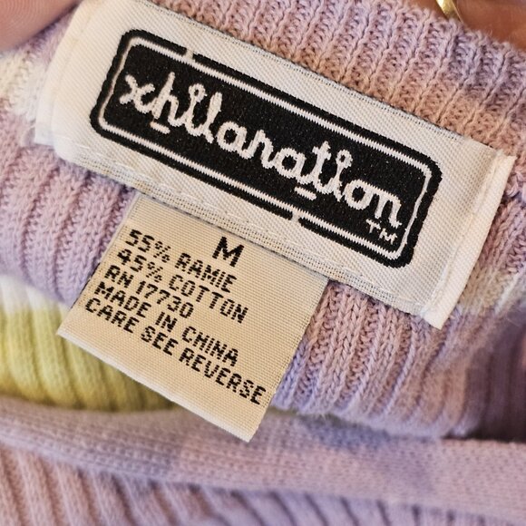 Y2K Pastel Cropped Halter Top Purple Ribbed Knit Cotton Criss Cross Straps Sz M - Picture 8 of 11